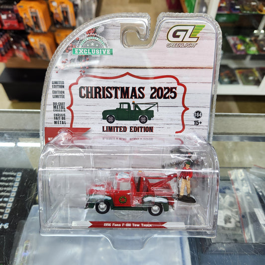 Greenlight - Christmas 2025 Limited Edition - 1956 Ford F-100 Tow Truck  with Figure