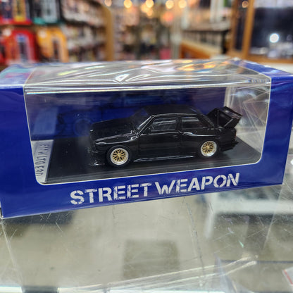 Street Weapon - BMW 'LTO' (E30) M3 Street Car (Black/Gold) - 1:64 Scale