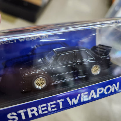 Street Weapon - BMW 'LTO' (E30) M3 Street Car (Black/Gold) - 1:64 Scale
