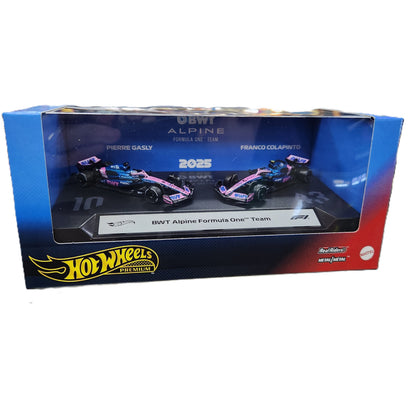 Hot Wheels Premium - 2025 Formula 1 F1 BWT Alpine F1 Team - 2 Pack (2026 Mix 3)