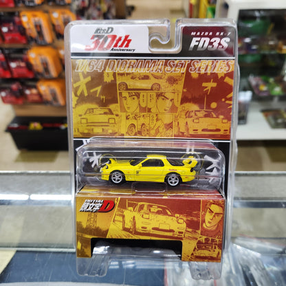 Hobby Japan - Mazda RX-7 'Initial D 30th Anniversary' Keisuke Takashi VS Fujiwara Takumi (Yellow)