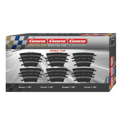 Carrera - Track System - 124/132 Curve Track 1/30° - 6 Pack