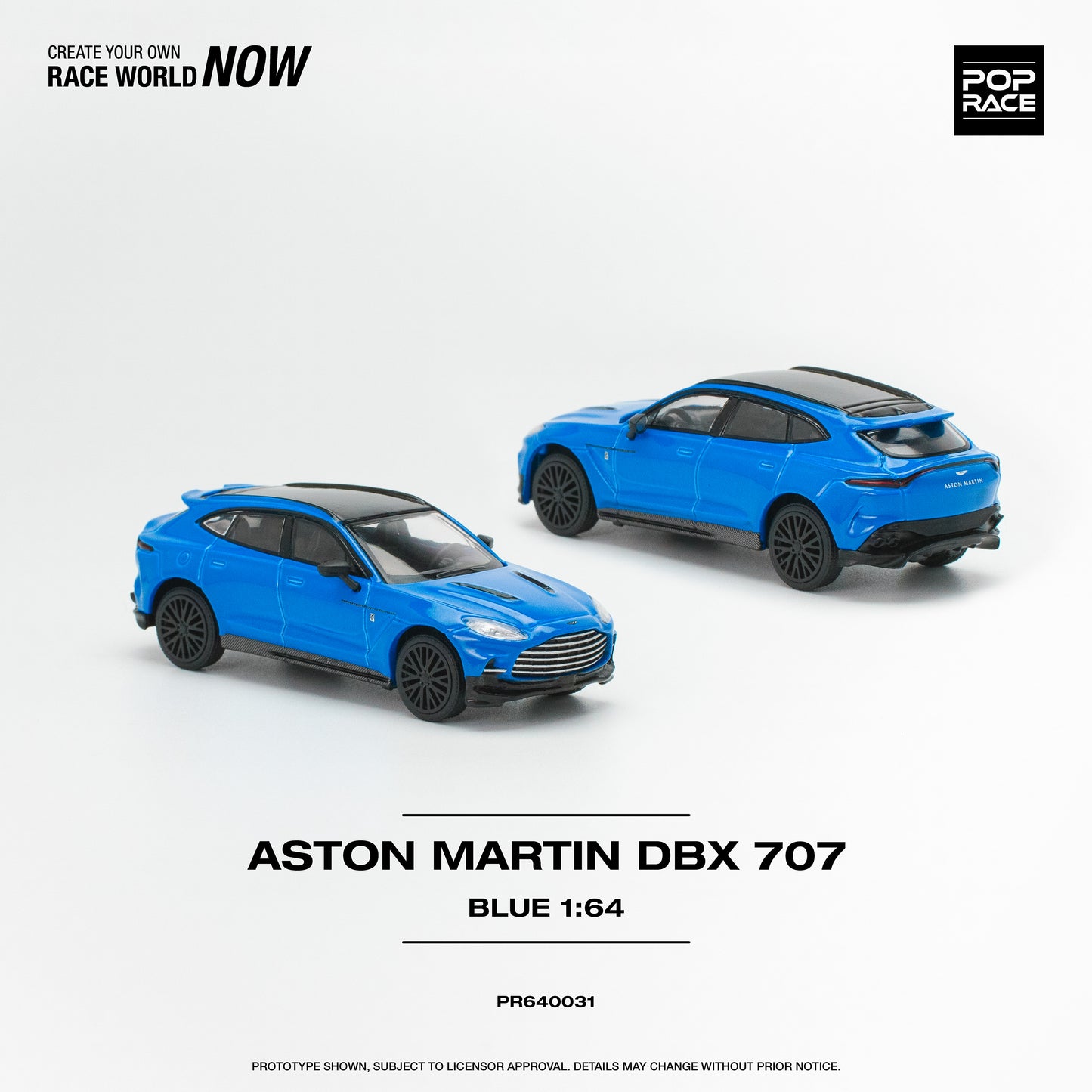 Pop Race - Aston Martin DBX 707 Blue - 1:64 Scale