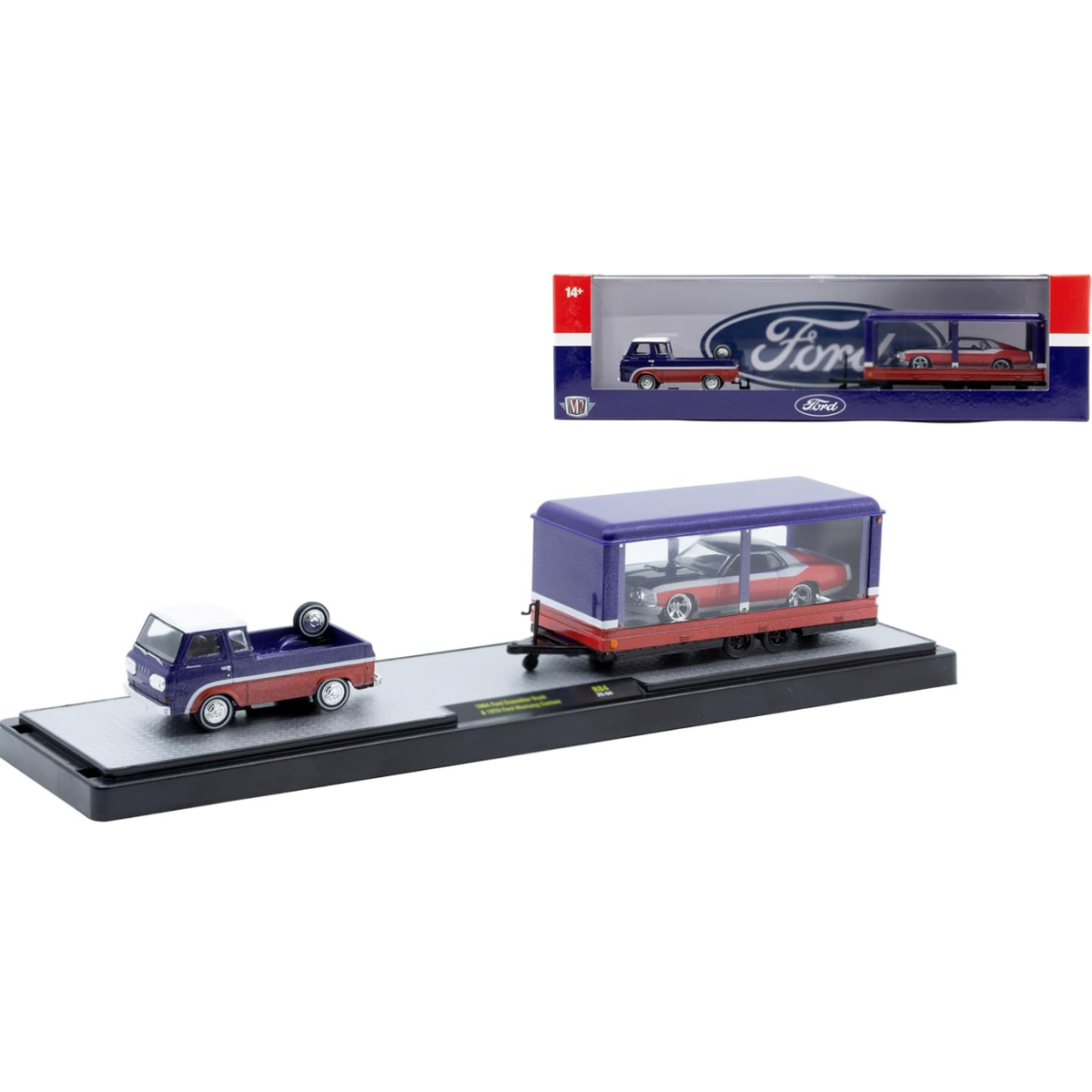 M2 Machines - 'Auto-Haulers' Mix 84 - 1964 Ford Econoline Truck + 1970 Ford Mustang Custom