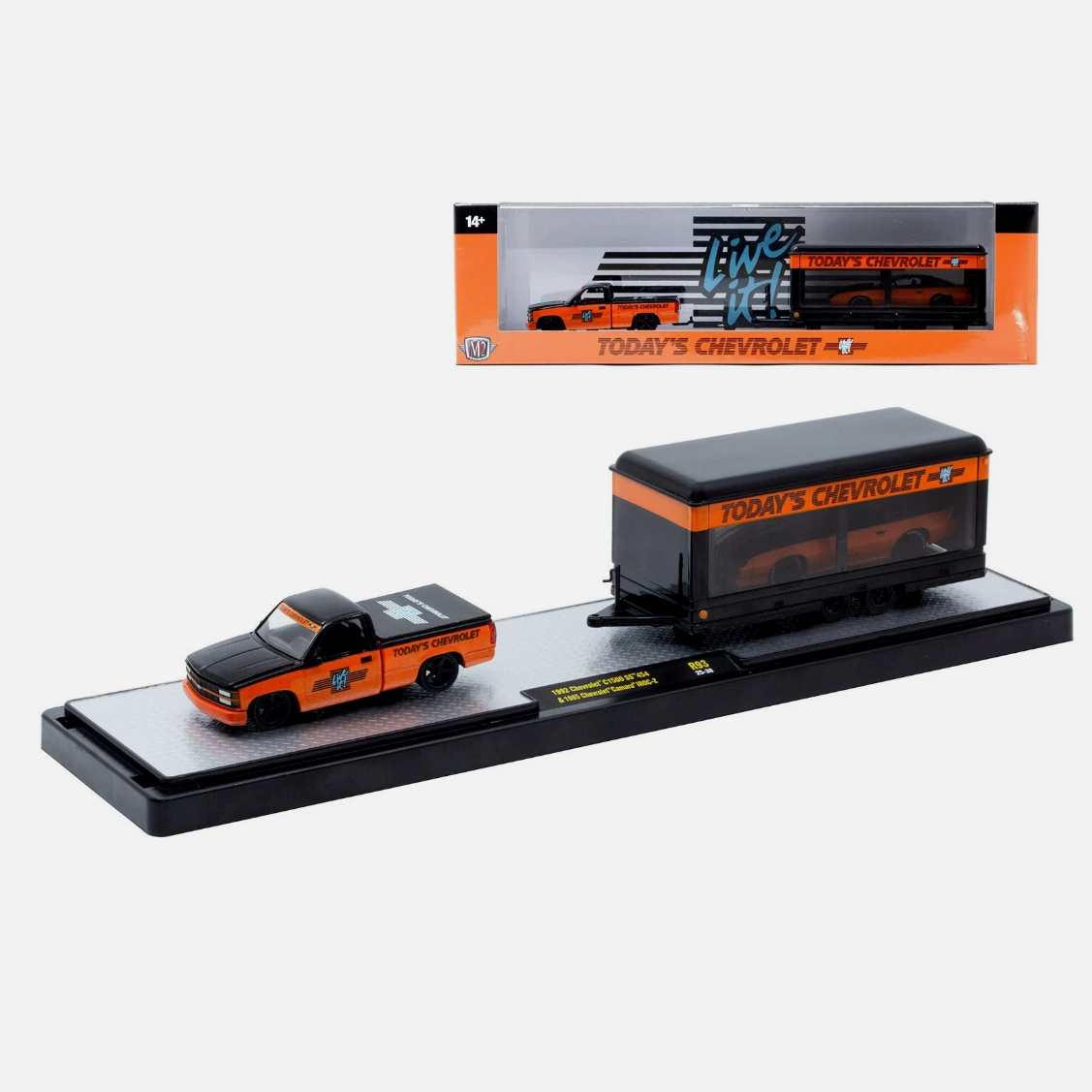 M2 Machines - 'Auto-Haulers' Mix 93 - 1992 Chevy C1500 SS 454 + 1985 Chevy Camaro IROC-Z