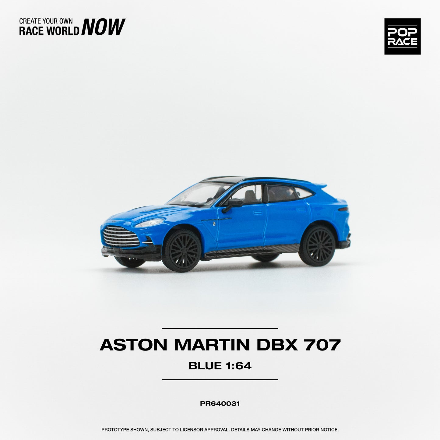 Pop Race - Aston Martin DBX 707 Blue - 1:64 Scale