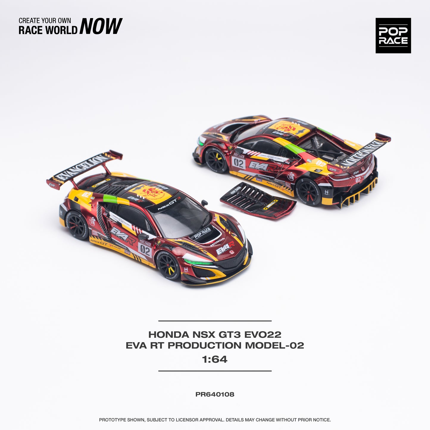 Pop Race - Honda NSX GT3 EVO22 EVA RT Production #02 - 1:64 Scale