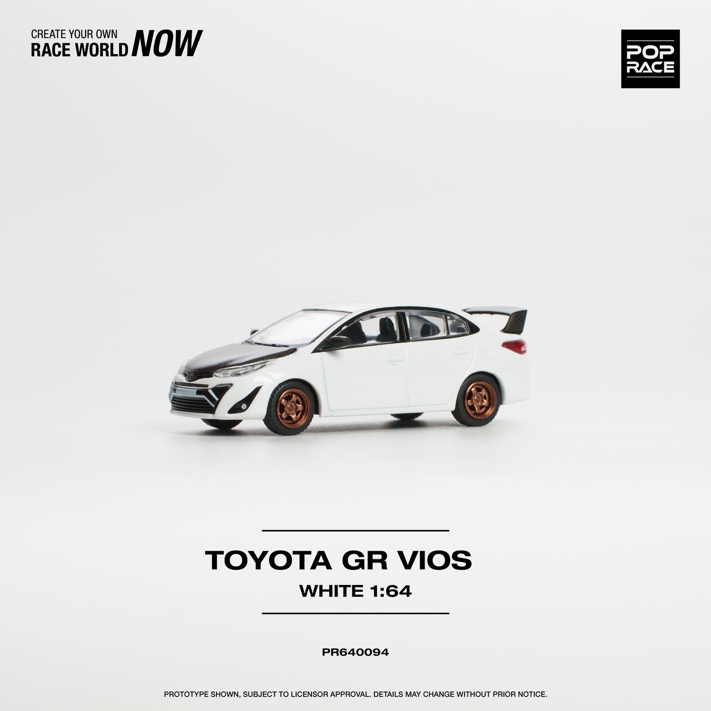 Pop Race - Toyota GR VIOS White - 1:64 Scale