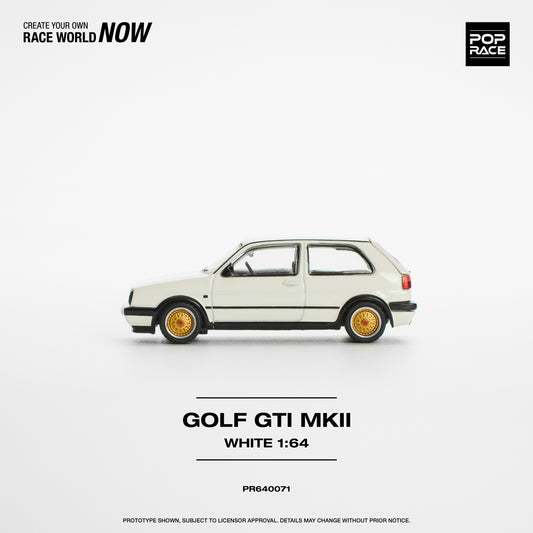 Pop Race - VW Golf GTI MK II White - 1:64 Scale