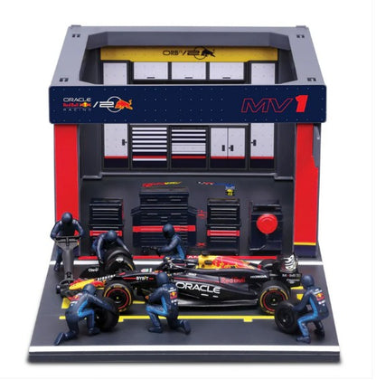 Bburago - 2024 Red Bull F1 Pit Pass Playset - #1 Max Verstappen - 1:43 Scale