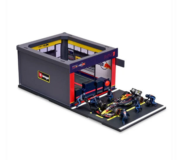 Bburago - 2024 Red Bull F1 Pit Pass Playset - #1 Max Verstappen - 1:43 Scale