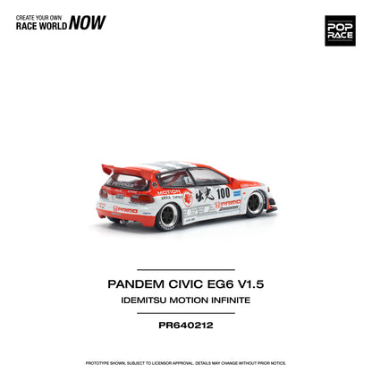 Pop Race - Honda Civic 'Pandem' EG6 V1.5 IDEMITSU MOTION INFINITE - 1:64 Scale