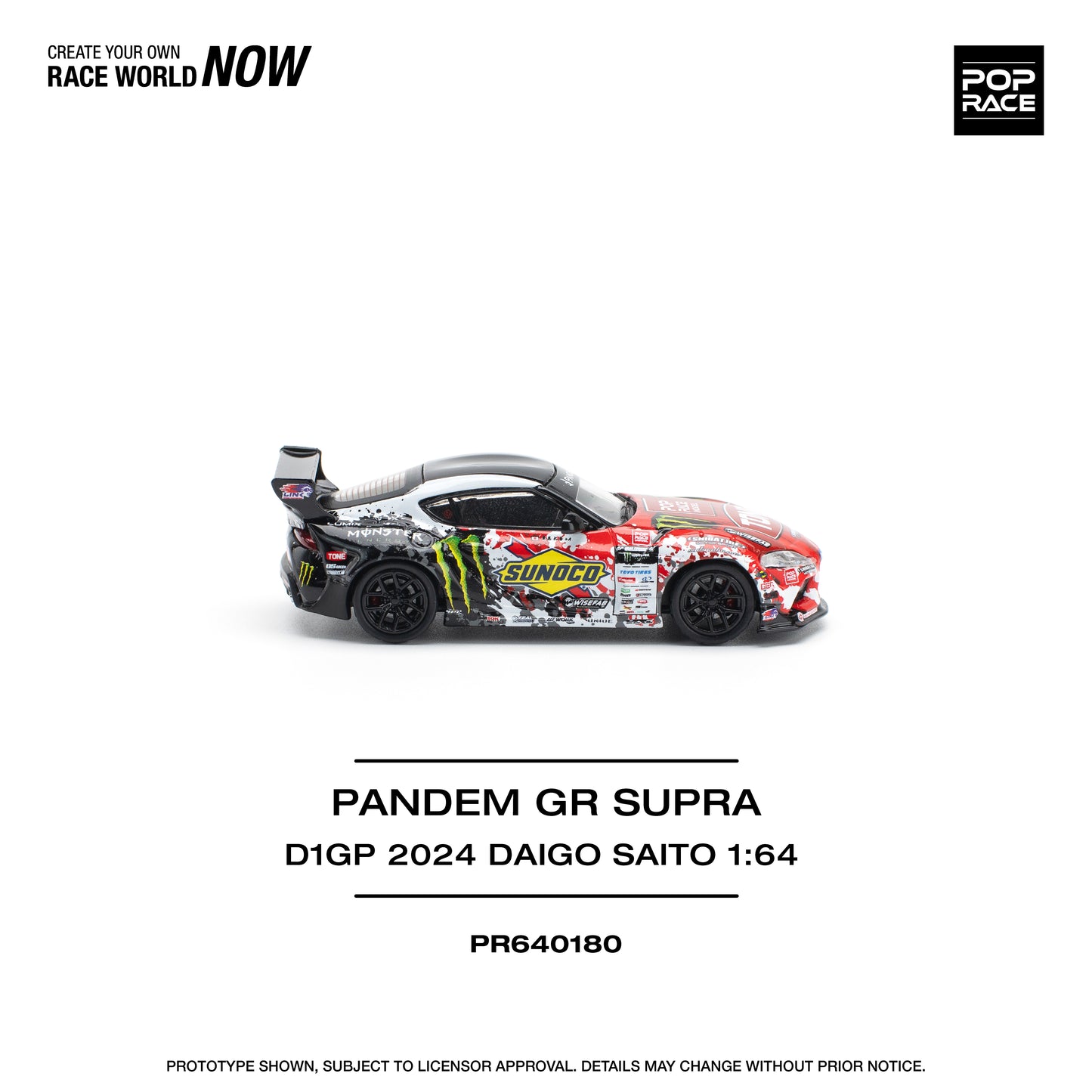 Pop Race -Pandem Toyota GR Supra D1GP 2024 Daigo Saito - 1:64 Scale