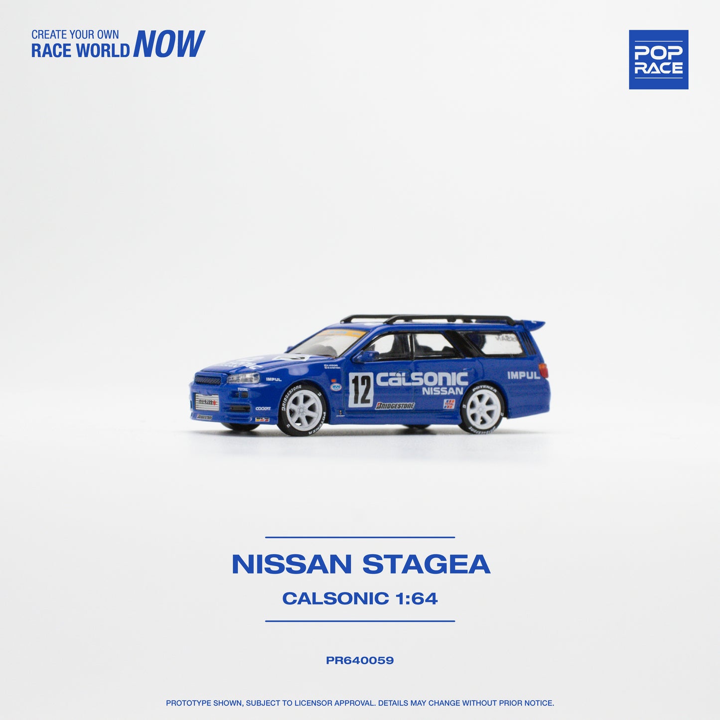 Pop Race - Nissan Stagea 'Calsonic' Livery - 1:64 Scale