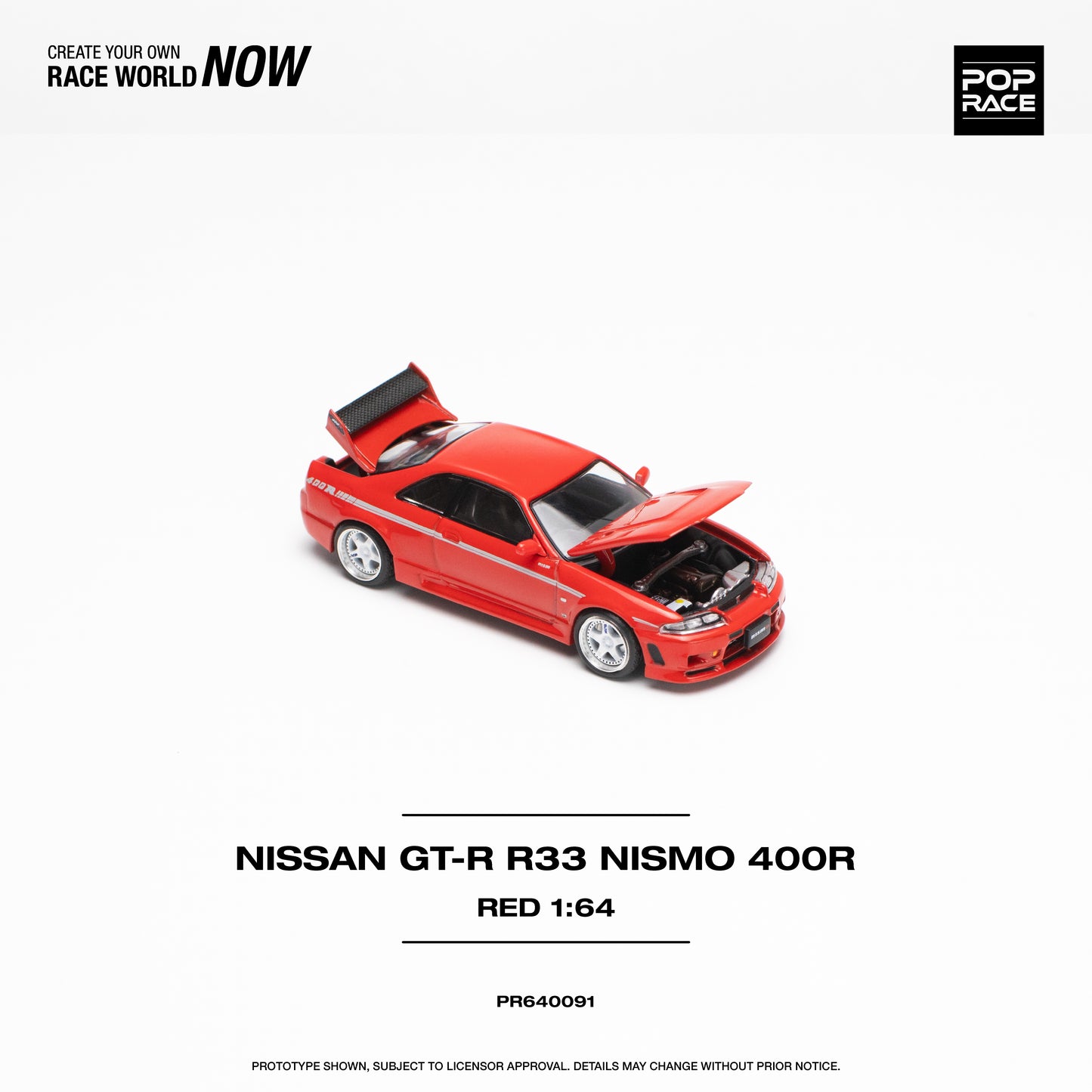 Pop Race - Nissan Skyline GT-R (R33) Nismo 400R Red - 1:64 Scale