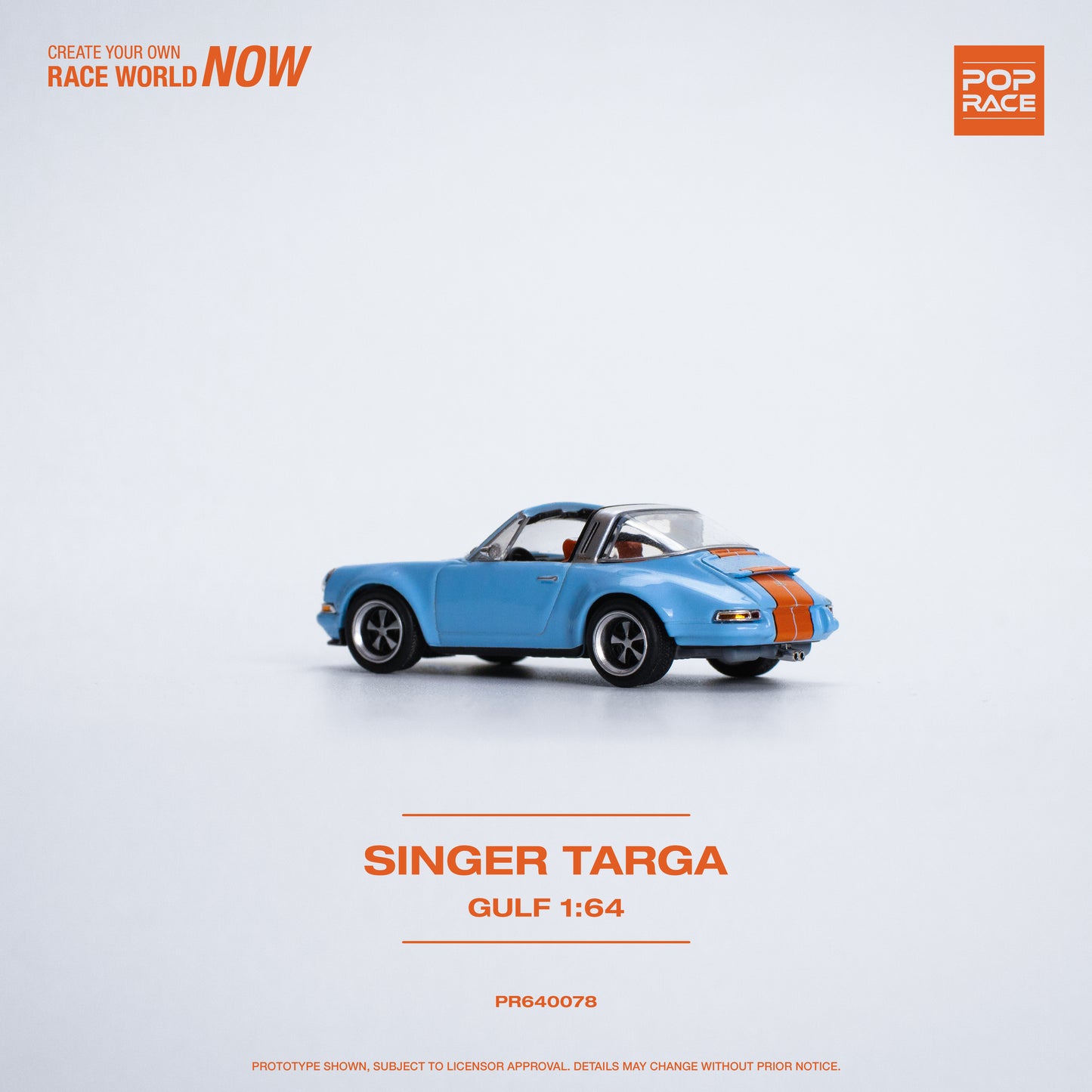 Pop Race - Singer Targa 'Gulf' Livery - 1:64 Scale