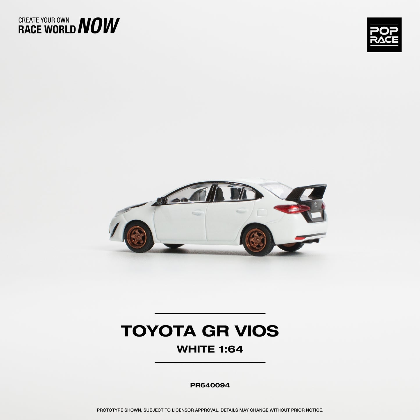 Pop Race - Toyota GR VIOS White - 1:64 Scale