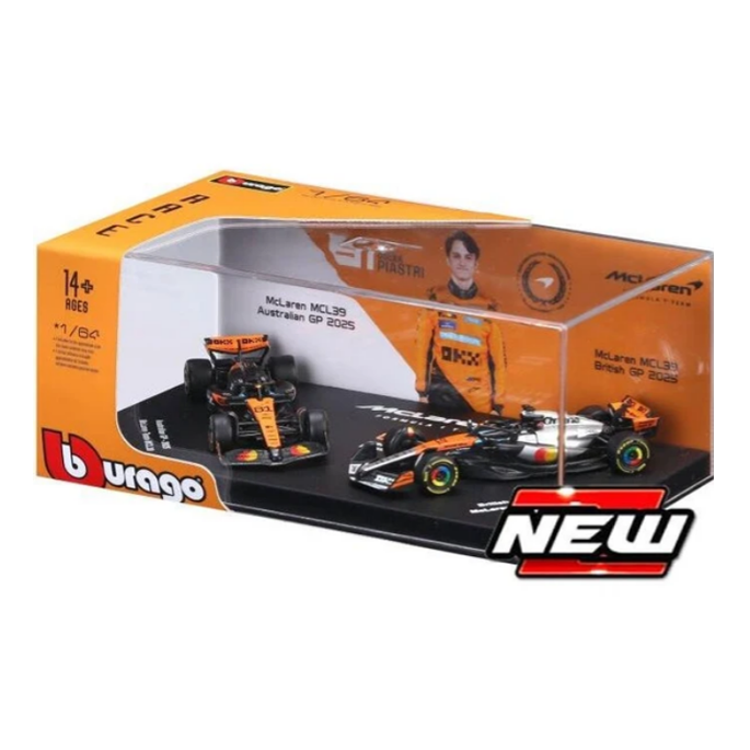 Bburago - 2025 McLaren F1 Formula 1 Team  MCL39 - Twin Pack - #81 Oscar Piastri