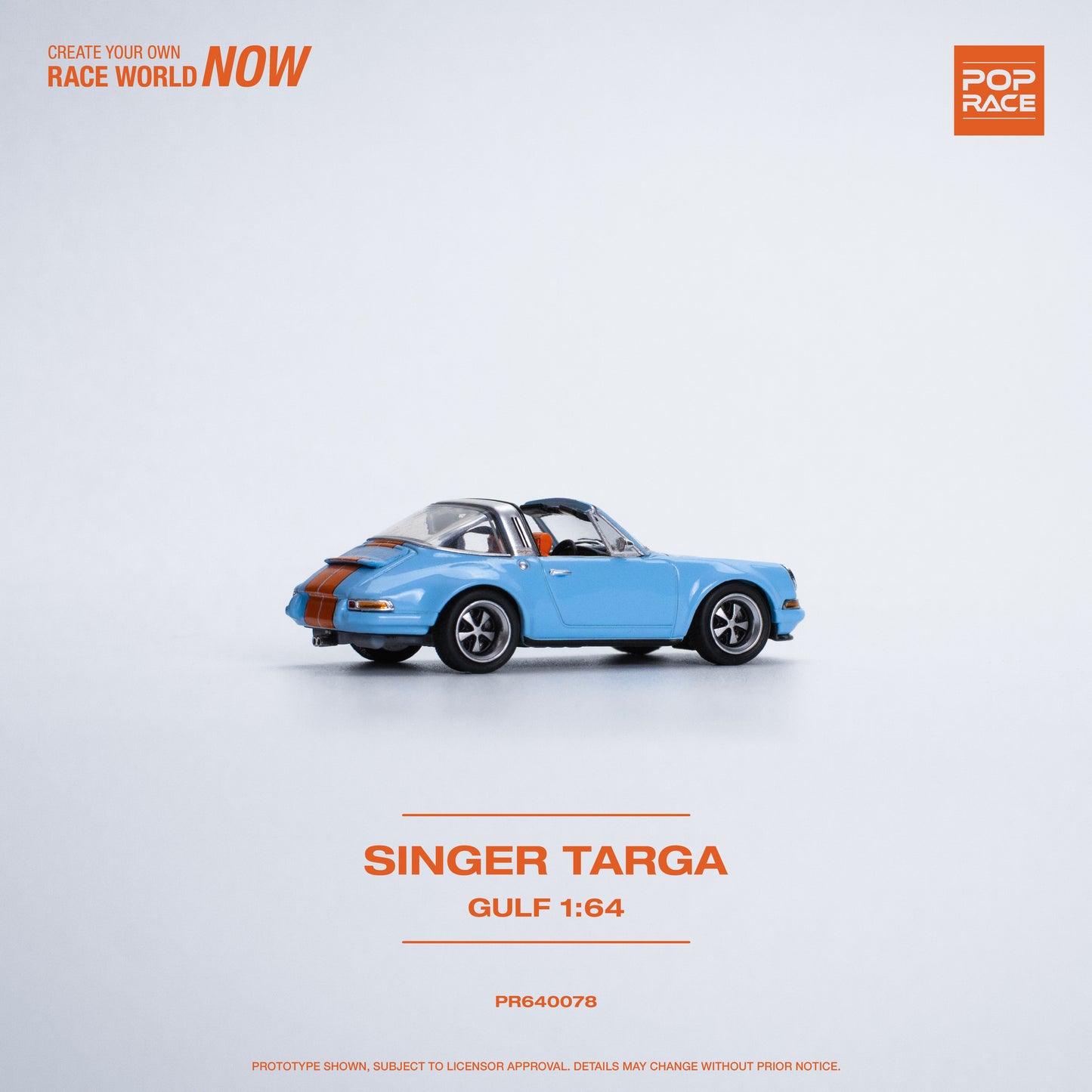 Pop Race - Singer Targa 'Gulf' Livery - 1:64 Scale