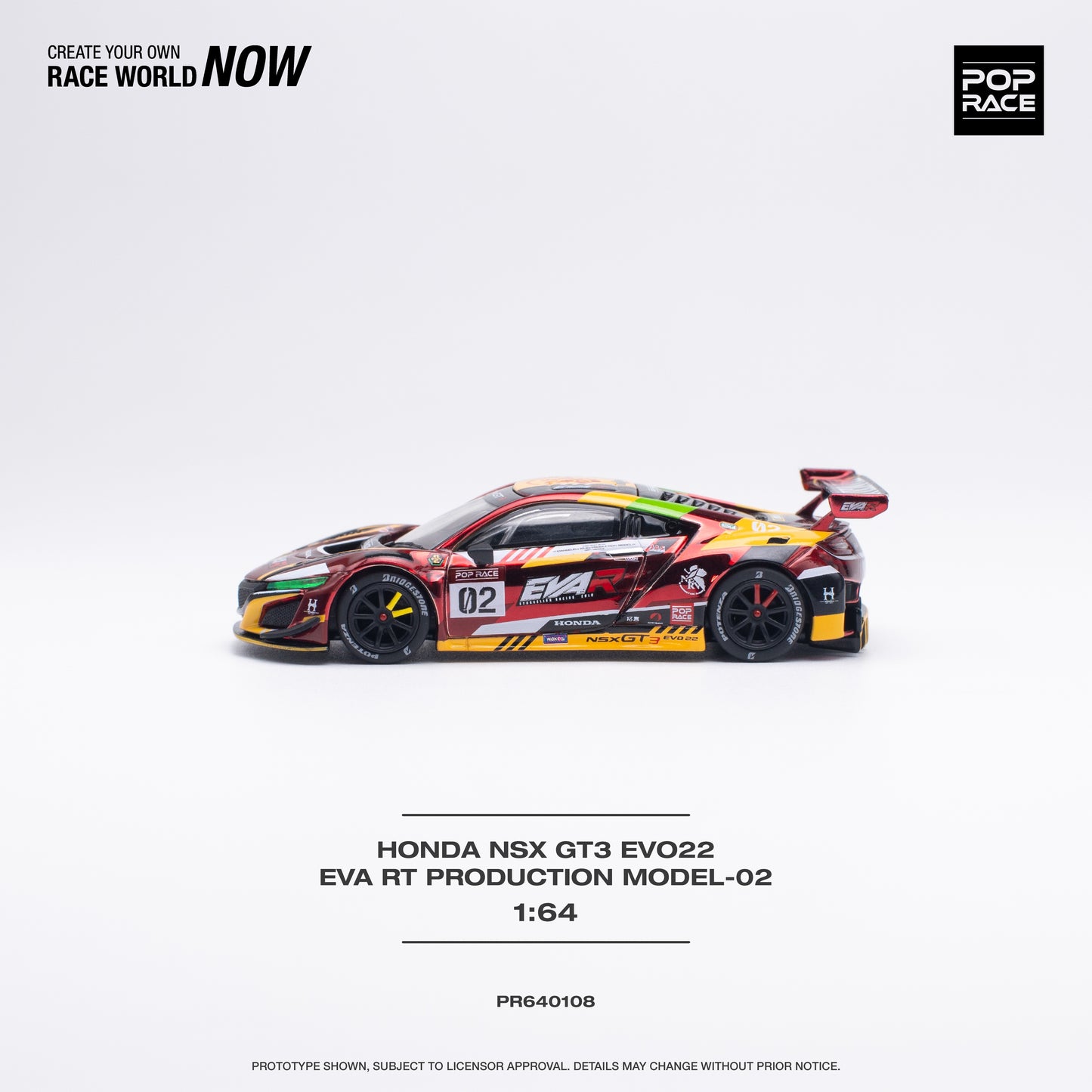 Pop Race - Honda NSX GT3 EVO22 EVA RT Production #02 - 1:64 Scale