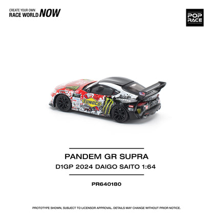 Pop Race -Pandem Toyota GR Supra D1GP 2024 Daigo Saito - 1:64 Scale