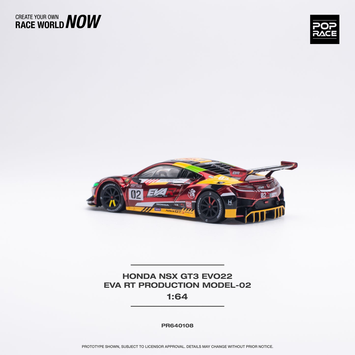 Pop Race - Honda NSX GT3 EVO22 EVA RT Production #02 - 1:64 Scale