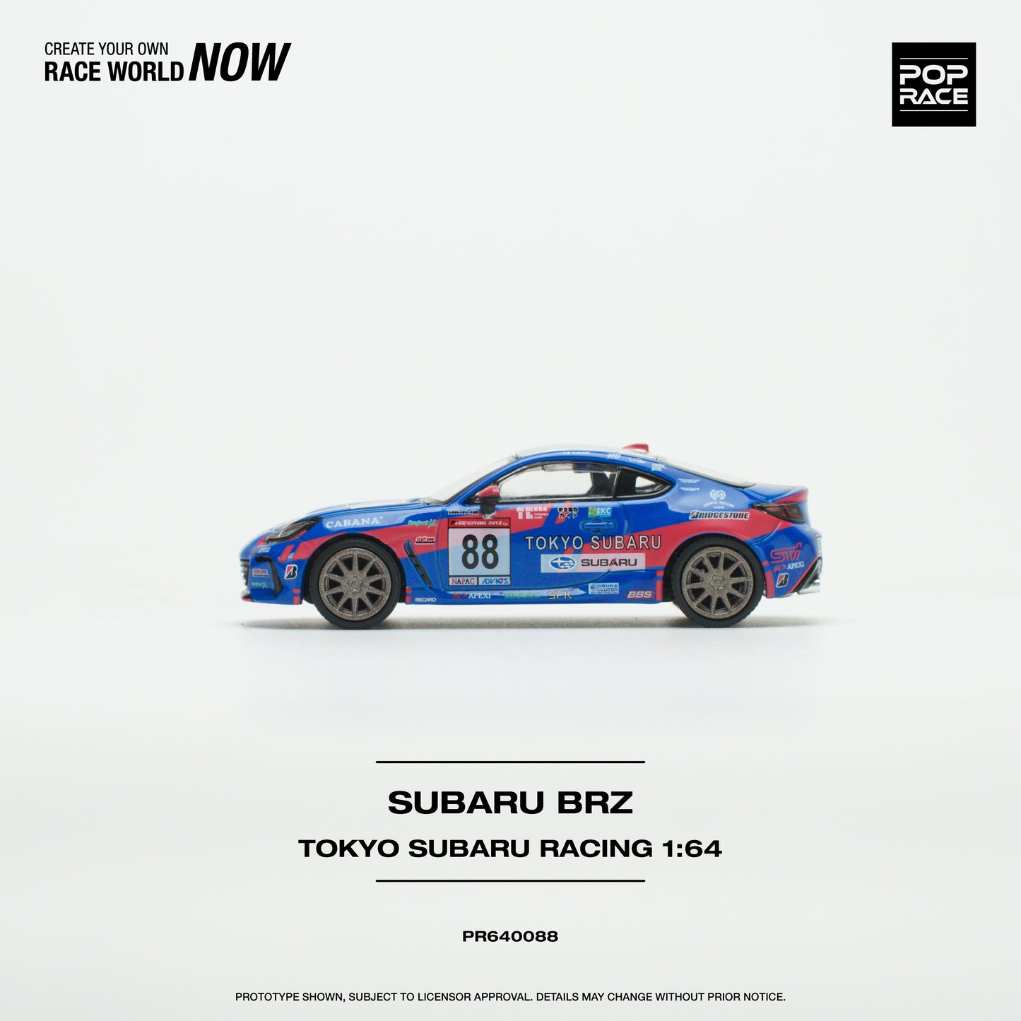 Pop Race - Subaru BRZ 'Tokyo Subaru Racing' - 1:64 Scale