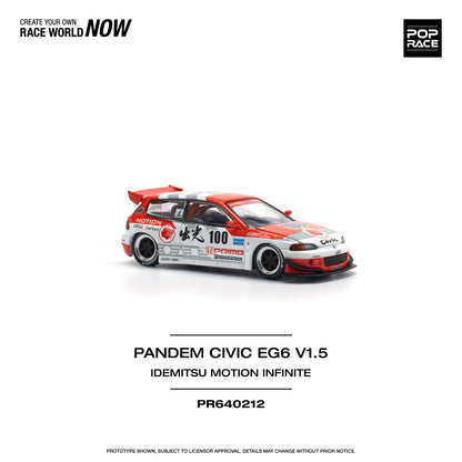 Pop Race - Honda Civic 'Pandem' EG6 V1.5 IDEMITSU MOTION INFINITE - 1:64 Scale