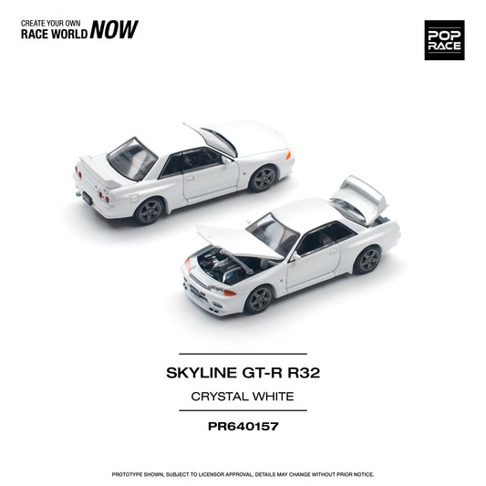 Pop Race - Nissan Skyline GT-R (R32) Crystal White - 1:64 Scale