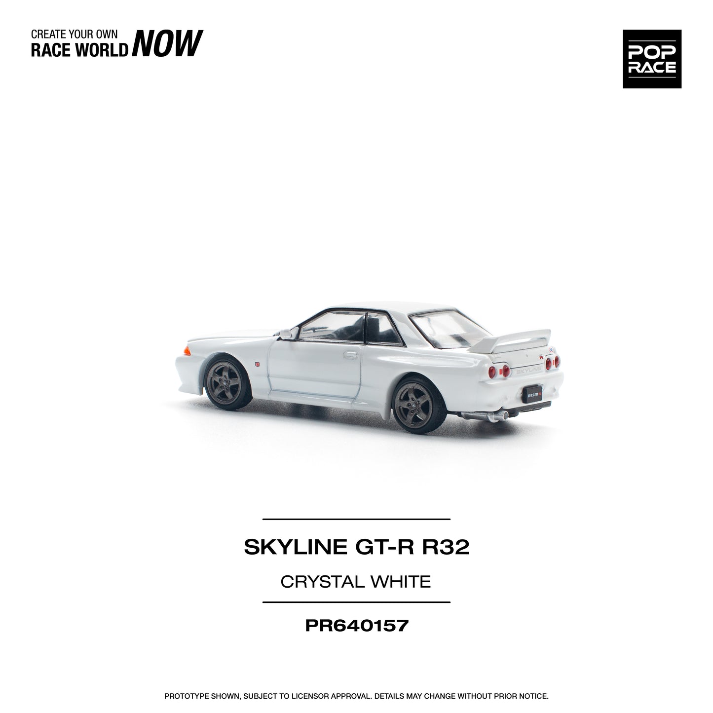 Pop Race - Nissan Skyline GT-R (R32) Crystal White - 1:64 Scale