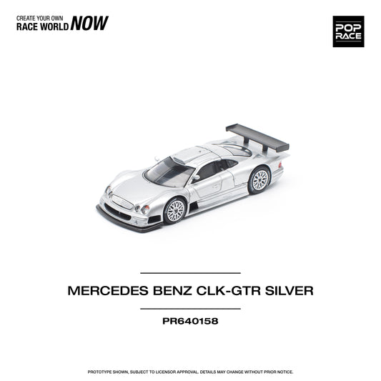 Pop Race - Mercedes-Benz CLK-GTR (Silver) - 1:64 Scale
