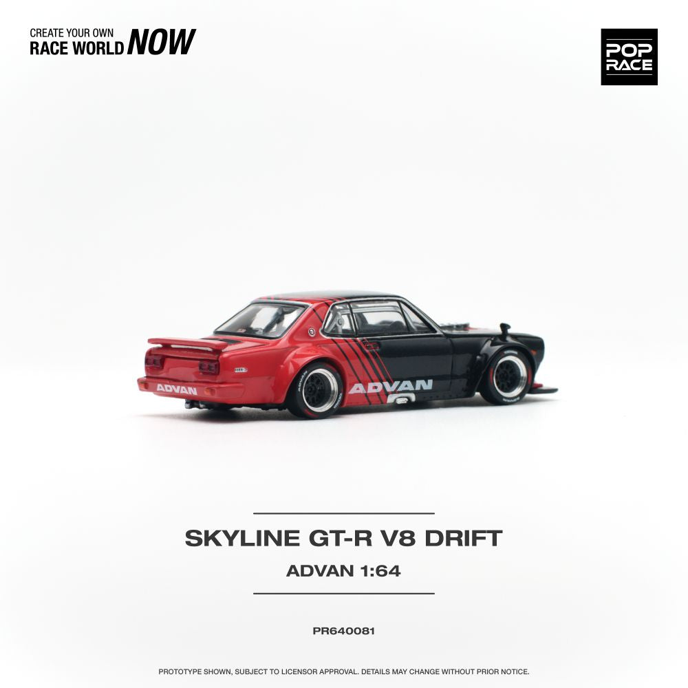 Pop Race - Nissan Skyline GT-R V8 Drift 'Advan' - 1:64 Scale