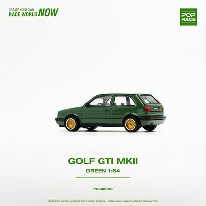 Pop Race - VW Golf MK II Oak Green - 1:64 Scale