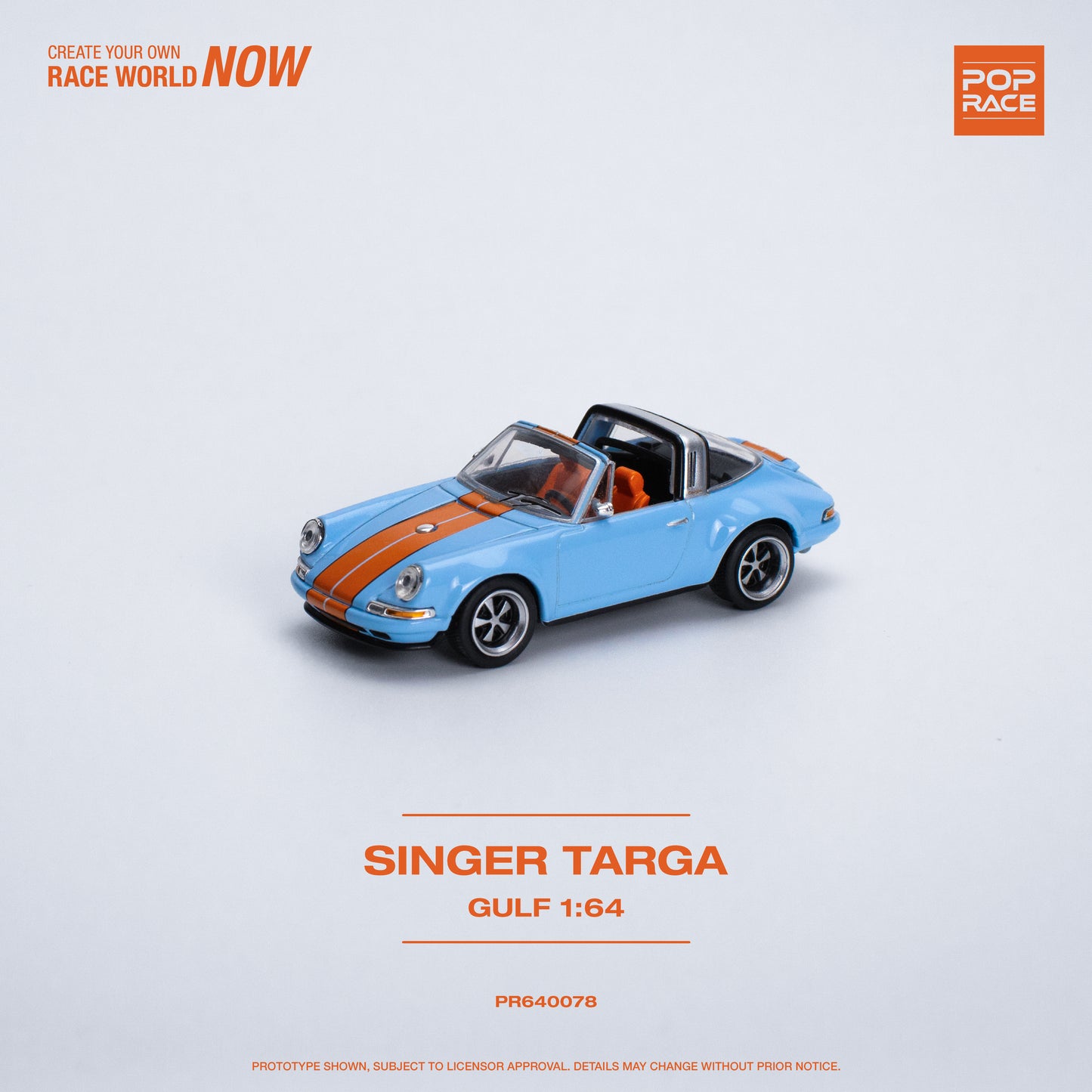 Pop Race - Singer Targa 'Gulf' Livery - 1:64 Scale