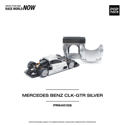 Pop Race - Mercedes-Benz CLK-GTR (Silver) - 1:64 Scale