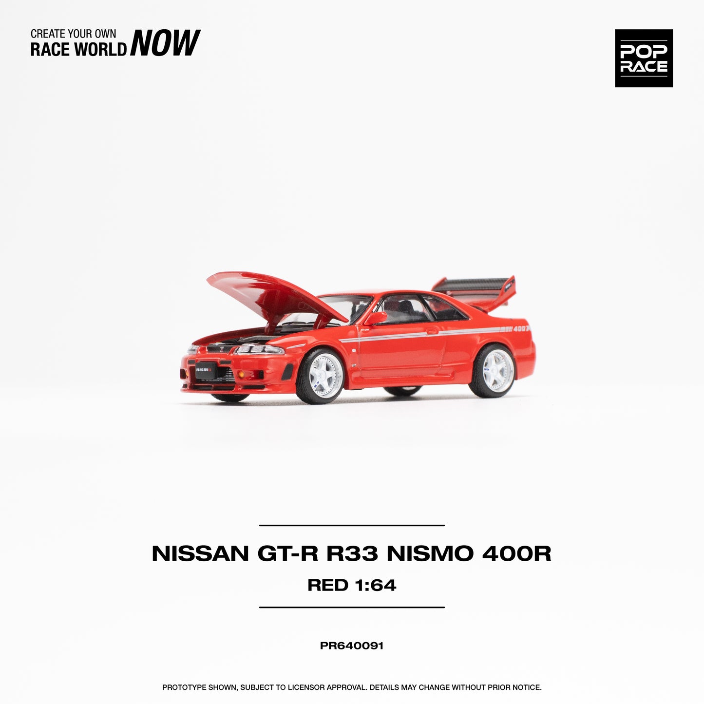 Pop Race - Nissan Skyline GT-R (R33) Nismo 400R Red - 1:64 Scale