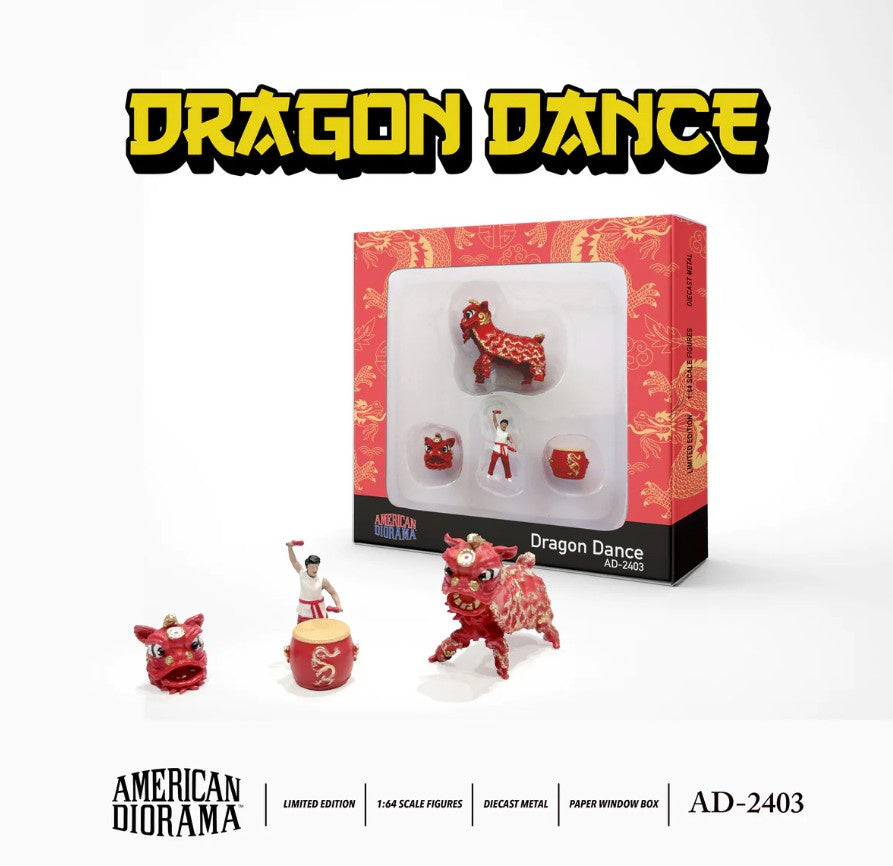 American Diorama - Diecast Figures 'Lion Dance #1' Set - 1:64 Scale