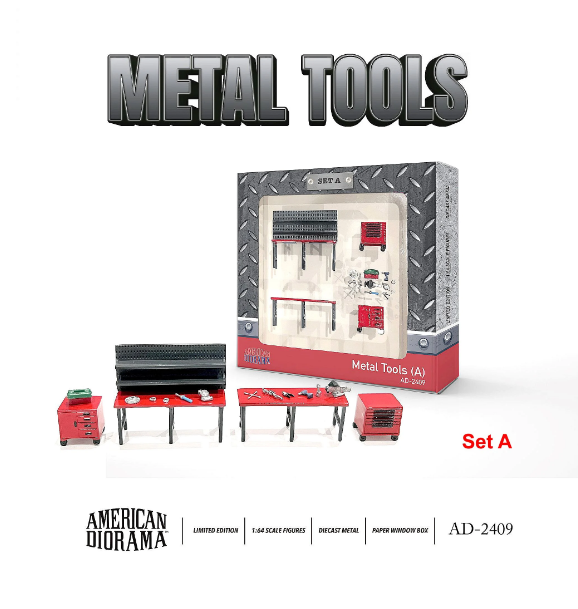 American Diorama - Diecast Accessories 'Metal Tools' (Set A) - 1:64 Scale