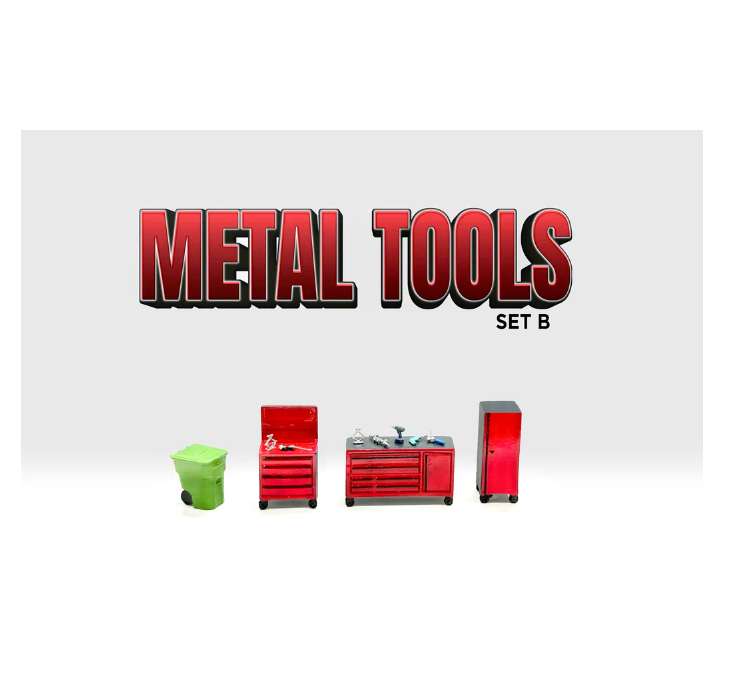 American Diorama - Diecast Accessories 'Metal Tools' (Set B) - 1:64 Scale