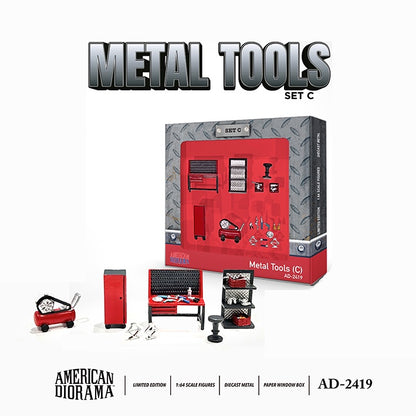 American Diorama - Diecast Accessories 'Metal Tools' (Set C) - 1:64 Scale