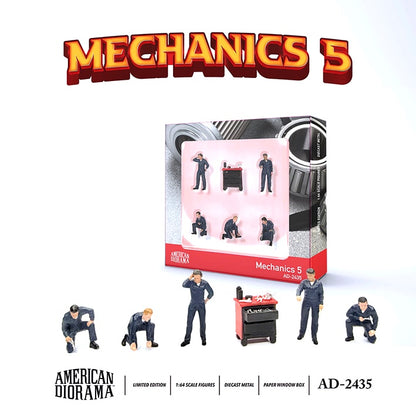 American Diorama - Diecast Figurines - Mechanics 5 - 1:64 Scale