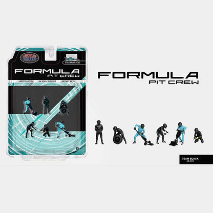 American Diorama - Formula 1 F1 Grand Prix Pit Crew - Team Black