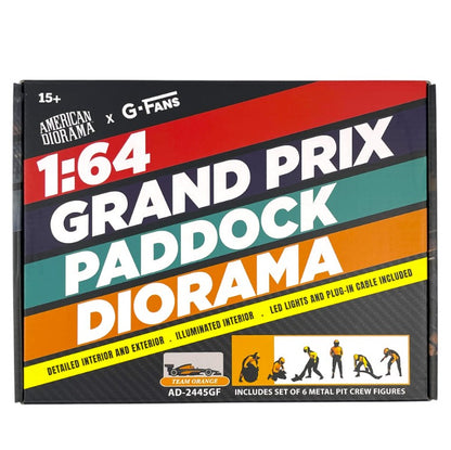 American Diorama x G-Fans - Grand Prix Paddock with Pit Crew - Team Orange