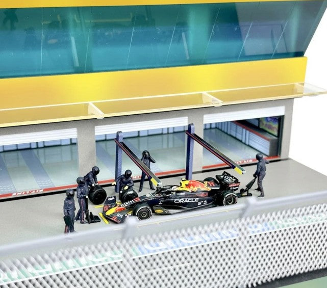 American Diorama x G-Fans - Grand Prix Paddock with Pit Crew - Team Blue