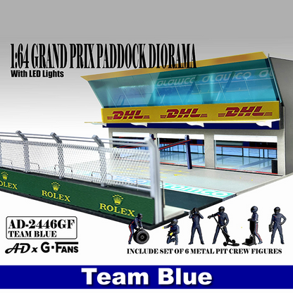 American Diorama x G-Fans - Grand Prix Paddock with Pit Crew - Team Blue