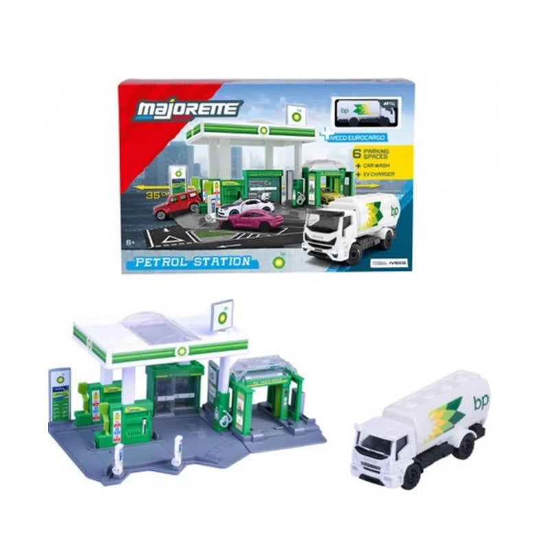 Majorette - BP Service Station + 1 Vehicle Gift Set - 1:64 Scale