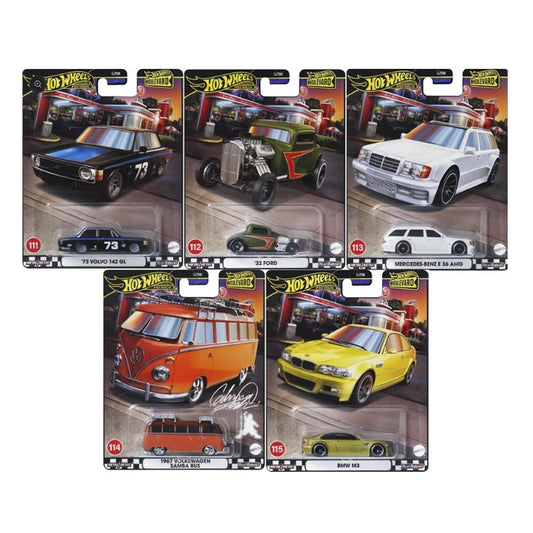 Hot Wheels Premium - Boulevard - 2024 Mix 5 - Set of 5 (Includes Clam Shell Preotectors)