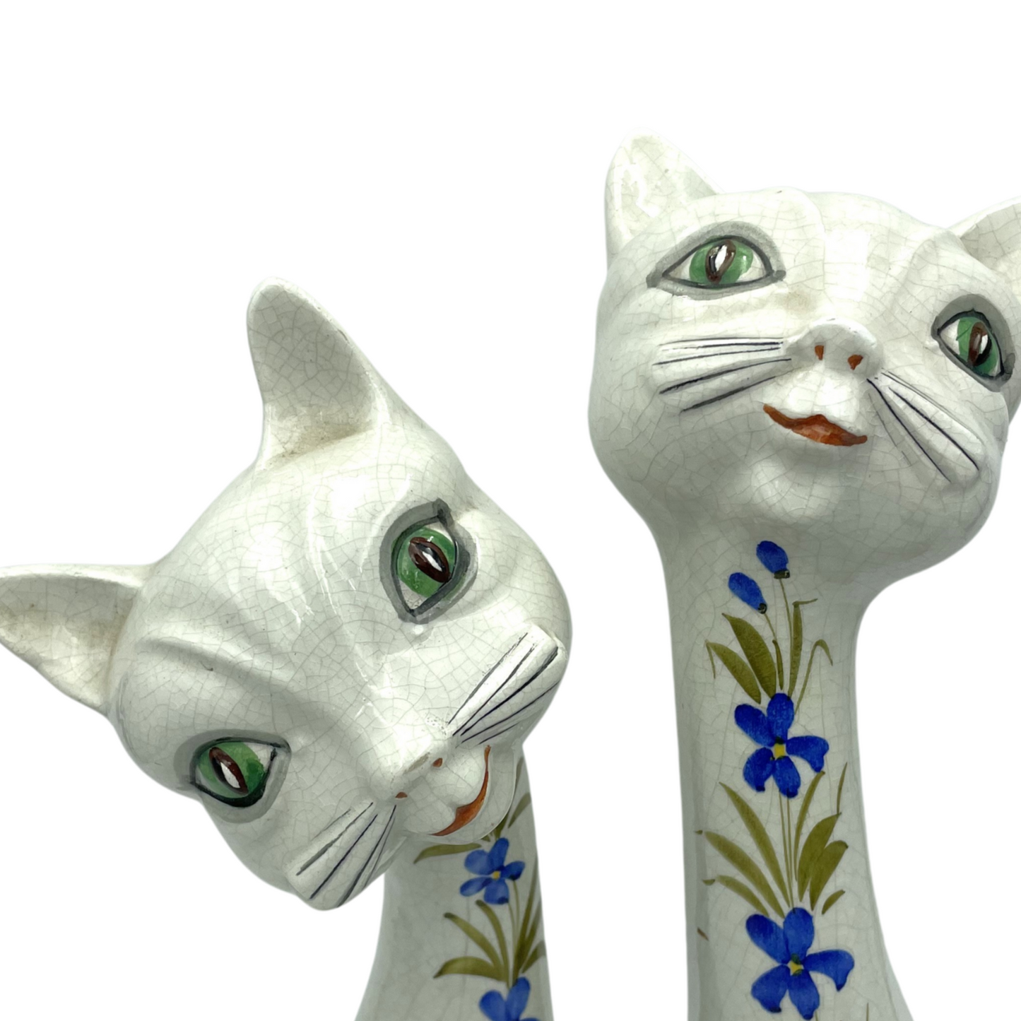 Italian Pottery Cat Pair - 37cm