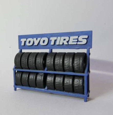 Cartrix - Shelf with Tires 'Toyo Tires' - 1:64 Scale