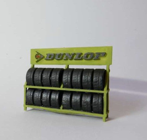 Cartrix - Shelf with Tires 'Dunlop' - 1:64 Scale